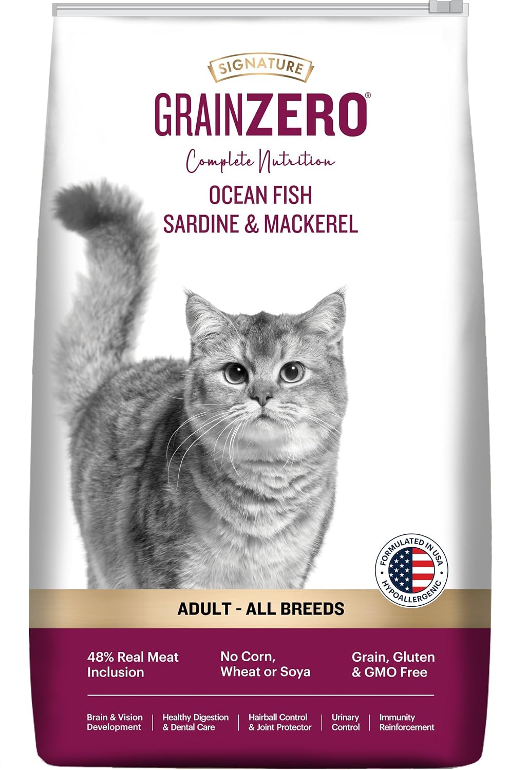 Signature Grain Zero Ocean Fish, Sardine and Mackerel Adult Cat Dry Food