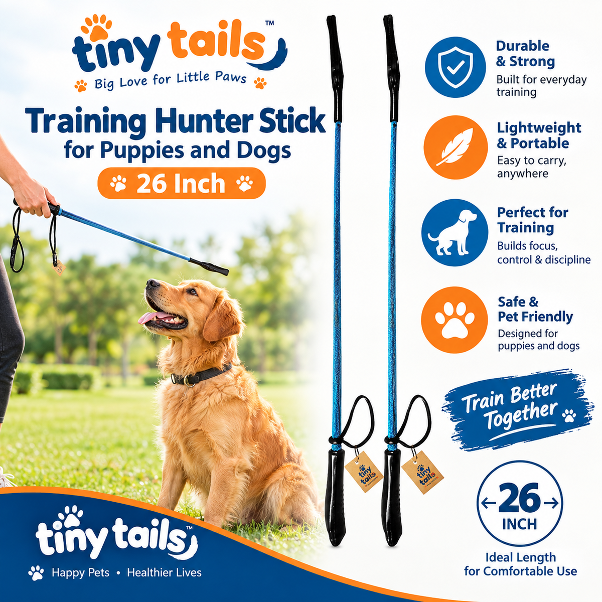 Pinky Paws Training Hunter Stick for Puppies and Dogs Pack of 2