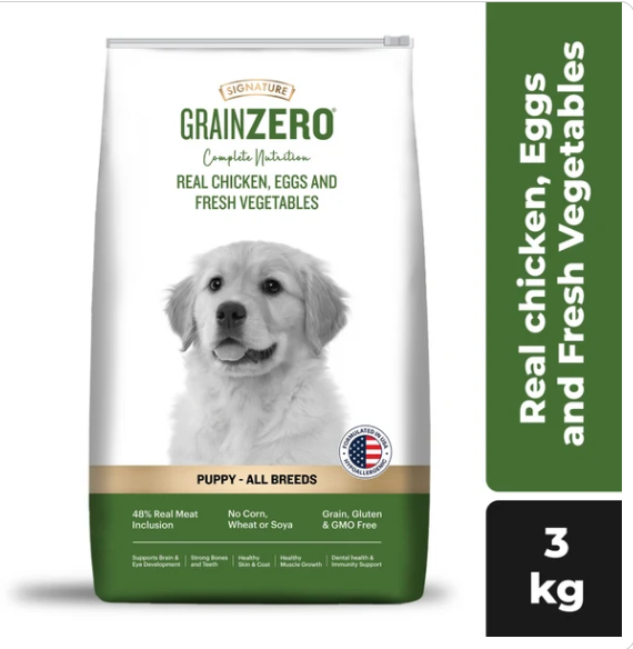 Signature Grain Zero Real Chicken, Egg and Vegetables Puppy Dog Dry Food