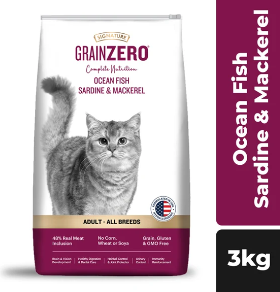 Signature Grain Zero Ocean Fish, Sardine and Mackerel Adult Cat Dry Food