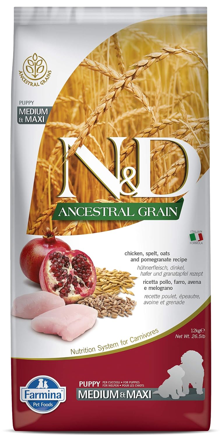 Farmina N&D Pumpkin Chicken & Pomegranate Grain Free Puppy Medium Maxi Dog Dry Food
