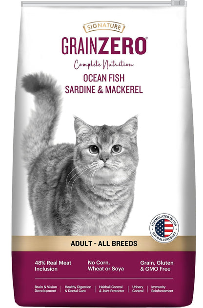 Signature Grain Zero Ocean Fish, Sardine and Mackerel Adult Cat Dry Food