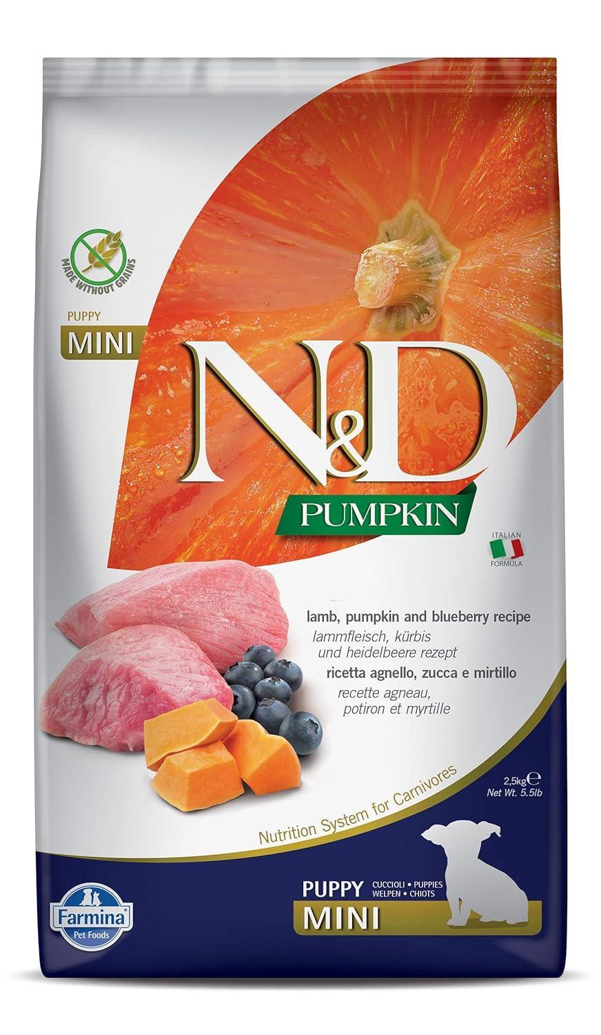 Farmina N&D Pumpkin Lamb & Blueberry Grain Free Puppy Mini Dog Dry Food