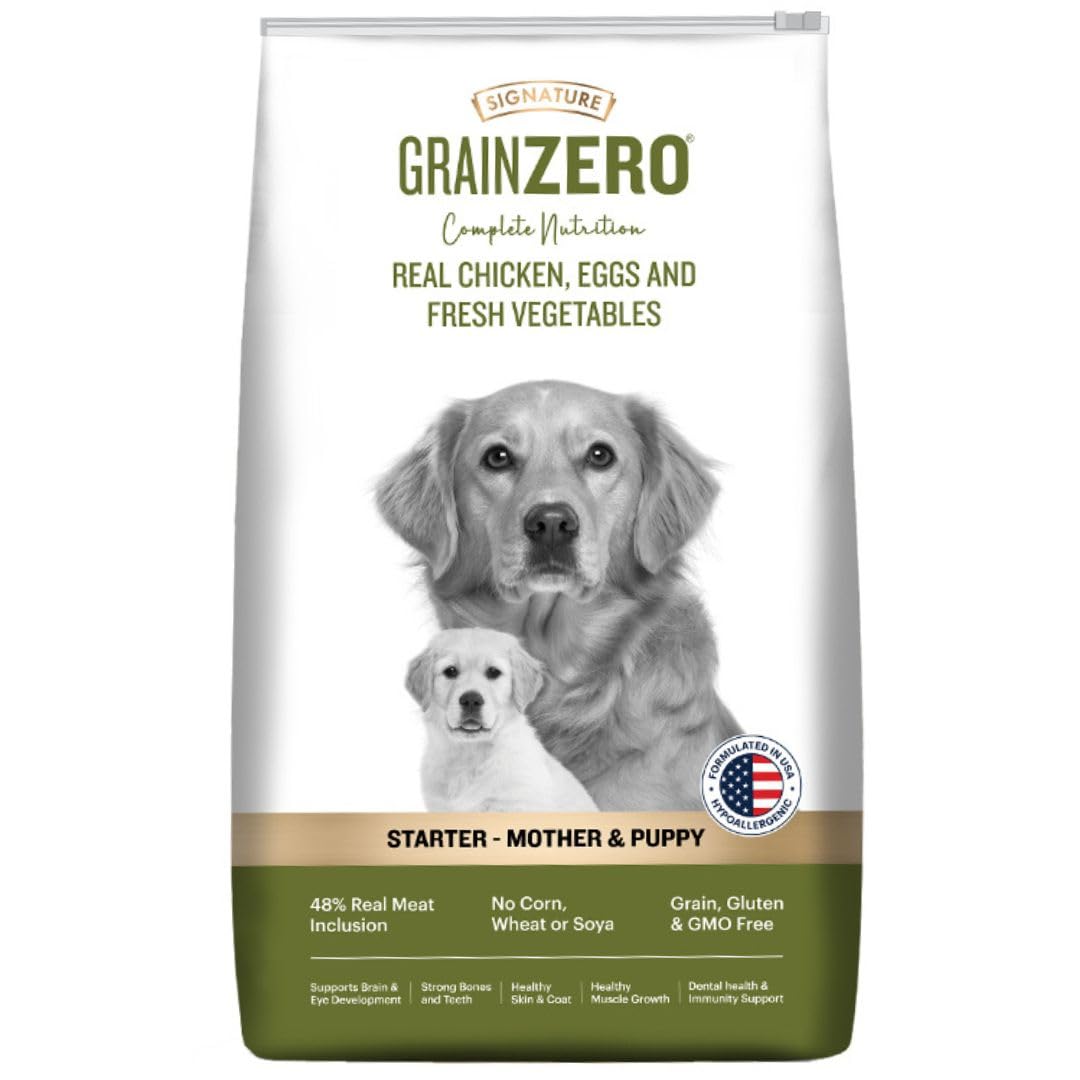 Signature Grain Zero Real Chicken, Egg and Vegetables Mother and Puppy Starter Dog Dry Food