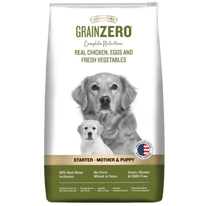 Signature Grain Zero Real Chicken, Egg and Vegetables Mother and Puppy Starter Dog Dry Food