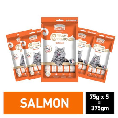 Signature Grain Zero Creamy Lickable Cat Treats Salmon, 360 Gm - 20 Sachet + 4 Free