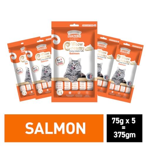 Signature Grain Zero Creamy Lickable Cat Treats Salmon, 360 Gm - 20 Sachet + 4 Free