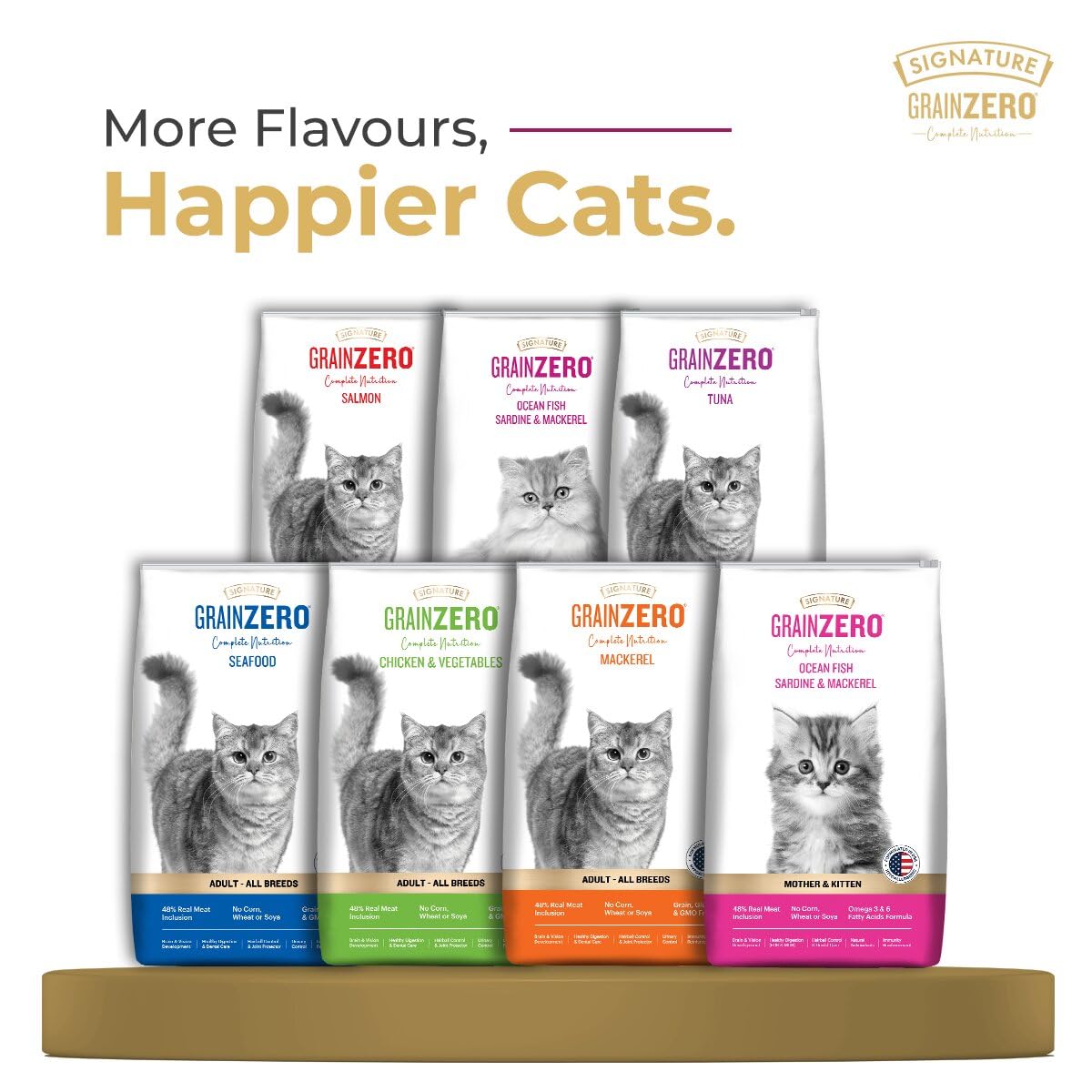 Signature Grain Zero Ocean Fish, Sardine and Mackerel Adult Cat Dry Food