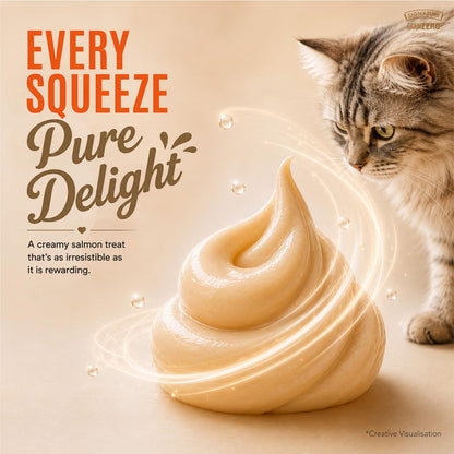 Signature Grain Zero Creamy Lickable Cat Treats Salmon, 360 Gm - 20 Sachet + 4 Free