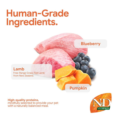 Farmina N&D Pumpkin Lamb & Blueberry Grain Free Puppy Medium Maxi Dog Dry Food