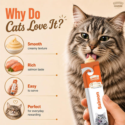 Signature Grain Zero Creamy Lickable Cat Treats Salmon, 360 Gm - 20 Sachet + 4 Free