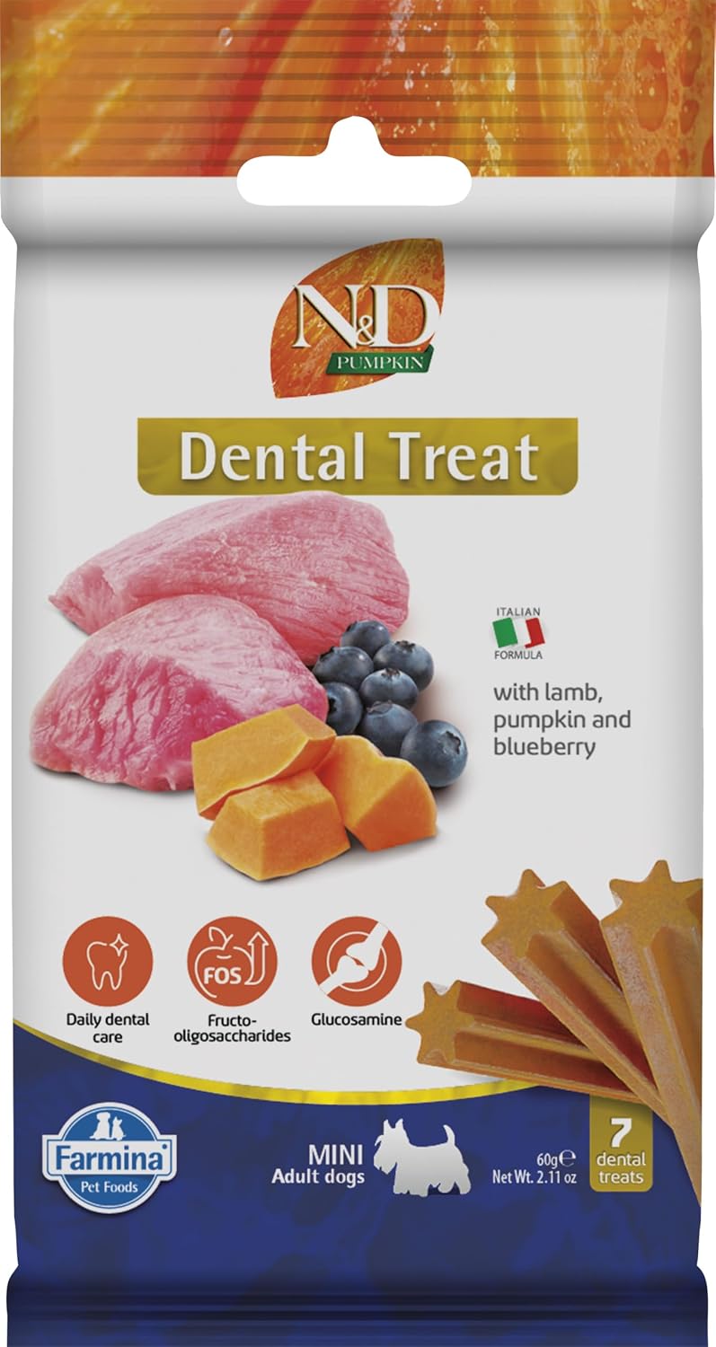 Farmina N&D Pumpkin Dog Treats, Lamb & Blueberry, Adult Mini