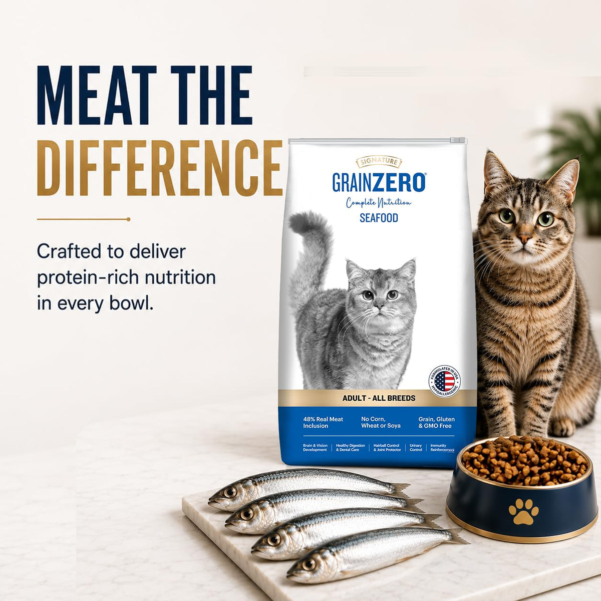 Signature Grain Zero Seafood Adult Cat Dry Food For All Breed