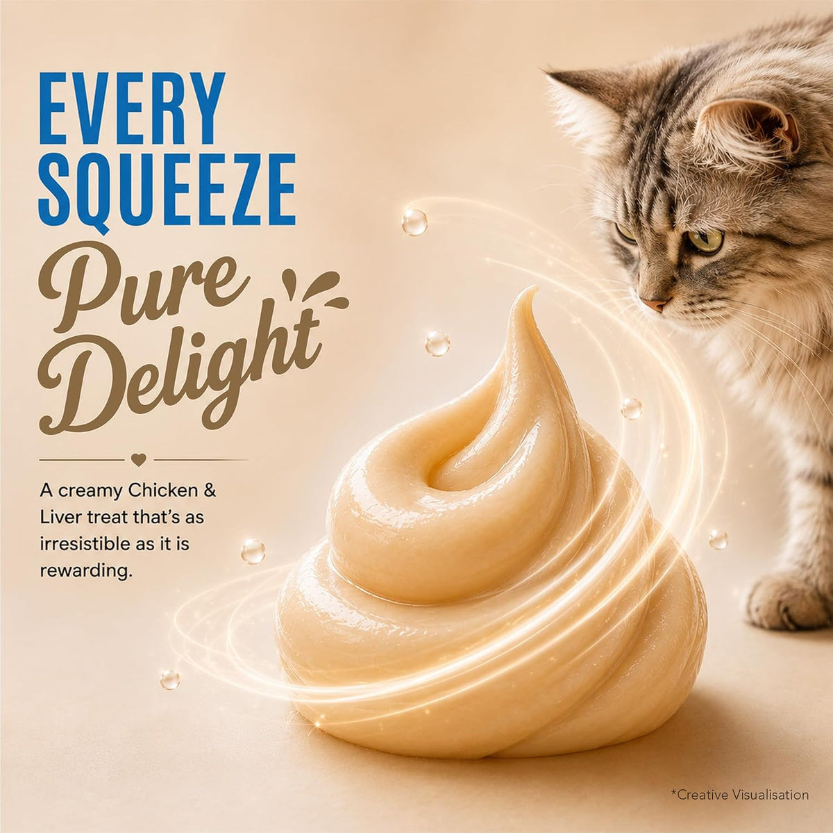 Signature  Grain Zero Creamy Lickable Cat Treats Chicken and Liver, 360 Gm - 20 Sachet + 4 Free