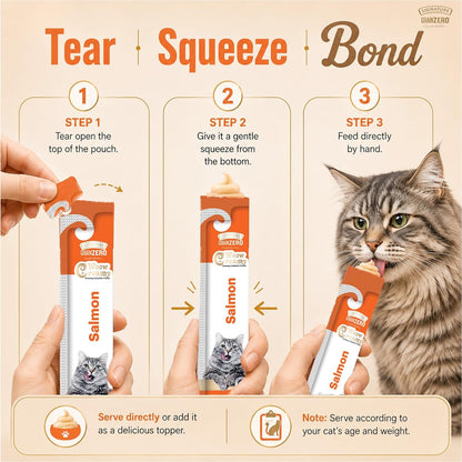 Signature Grain Zero Creamy Lickable Cat Treats Salmon, 360 Gm - 20 Sachet + 4 Free
