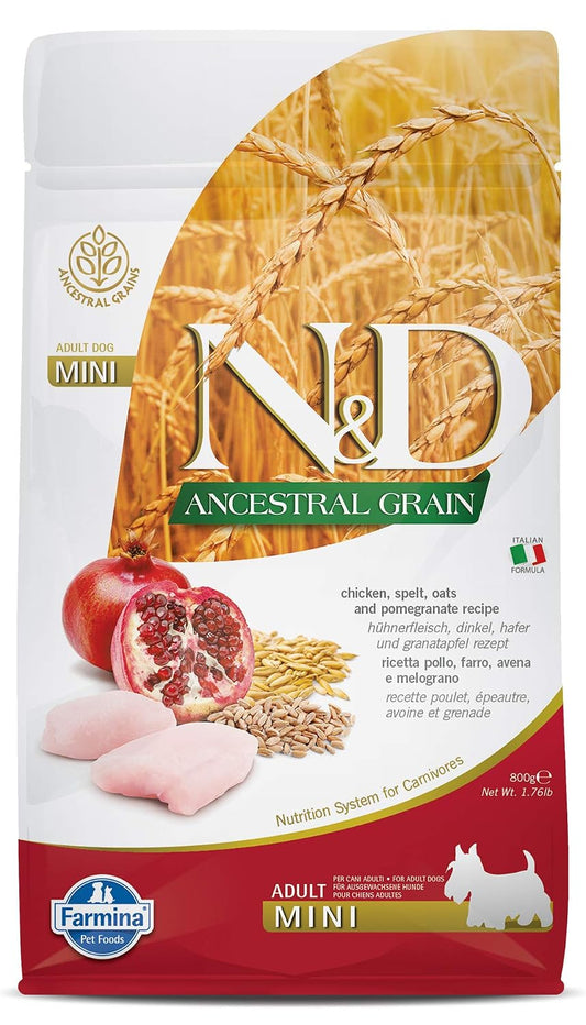 Farmina N&D Ancestral Grain Chicken & Pomegranate Adult Mini Dog Dry Food