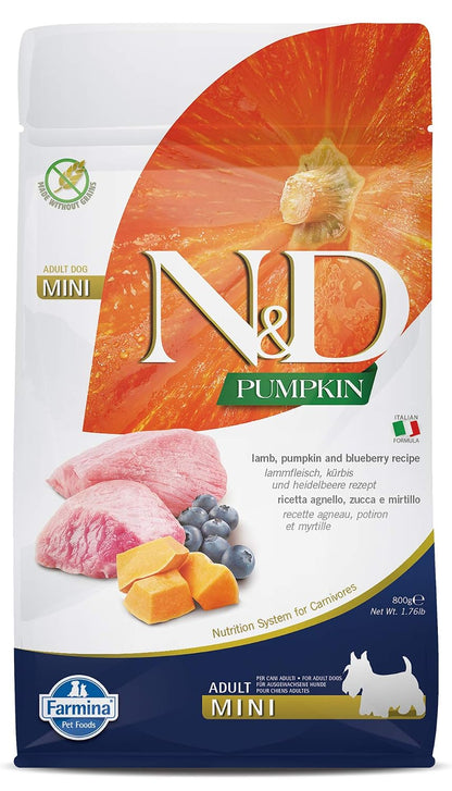 Farmina N&D Pumpkin Lamb & Blueberry Grain Free Adult Mini Dog Dry Food