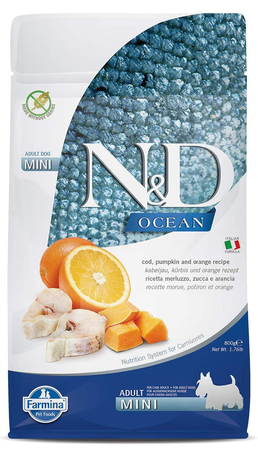 Farmina N&D Ocean Codfish Orange & Pumpkin Grain Free Adult Mini Dog Dry Food