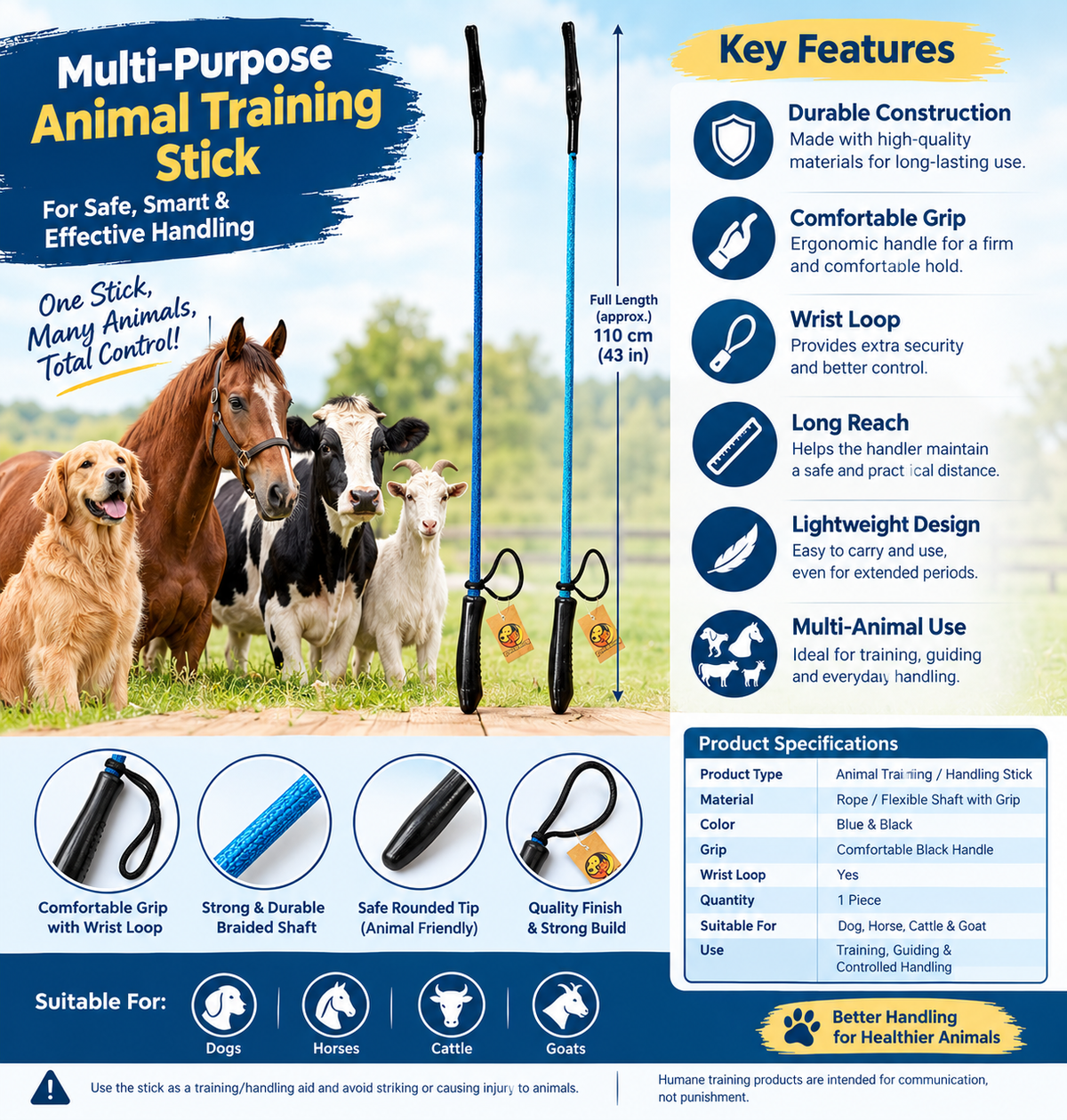 Pinky Paws Training Hunter Stick for Puppies and Dogs Pack of 2