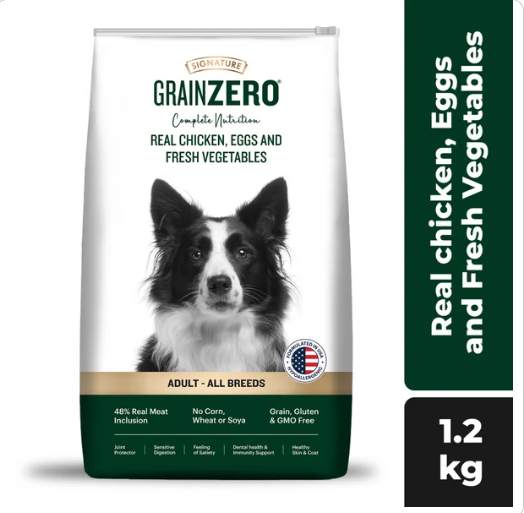 Signature Grain Zero Real Chicken, Egg and Vegetables Adult Dog Dry Food