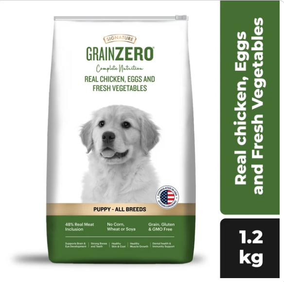 Signature Grain Zero Real Chicken, Egg and Vegetables Puppy Dog Dry Food