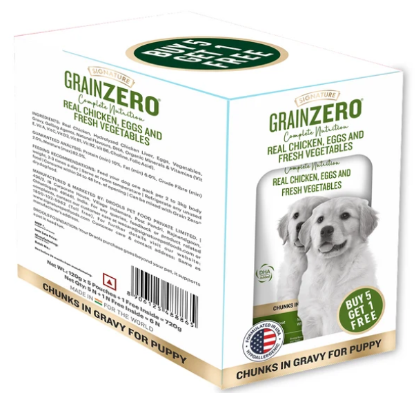 Signature Grain Zero Real Chicken Chunks Gravy Puppy Dog Wet Food (Buy 5 Get 1 Free )