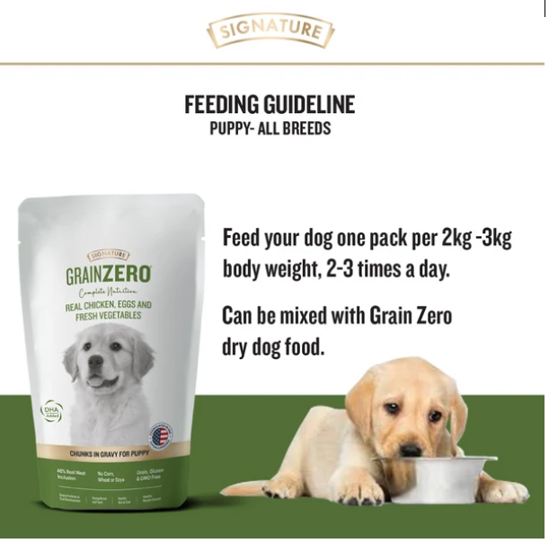Signature Grain Zero Real Chicken Chunks Gravy Puppy Dog Wet Food (Buy 5 Get 1 Free )