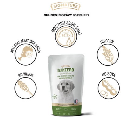 Signature Grain Zero Real Chicken Chunks Gravy Puppy Dog Wet Food (Buy 5 Get 1 Free )