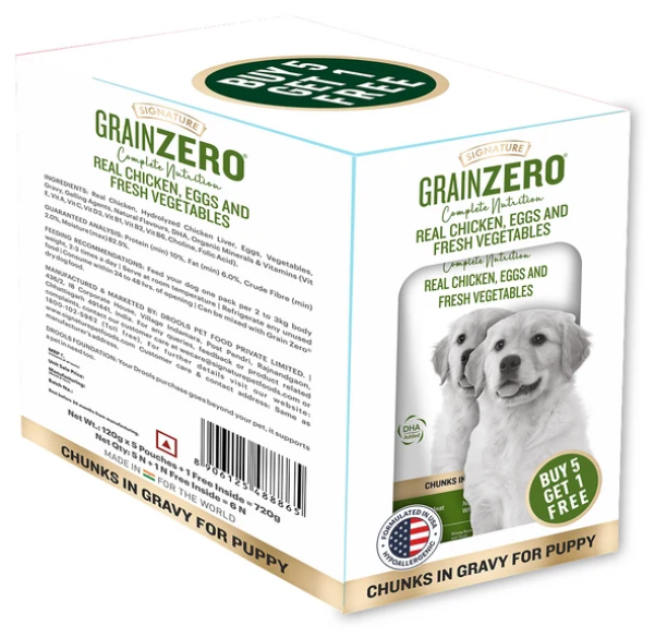 Signature Grain Zero Real Chicken Chunks Gravy Puppy Dog Wet Food (Buy 5 Get 1 Free )