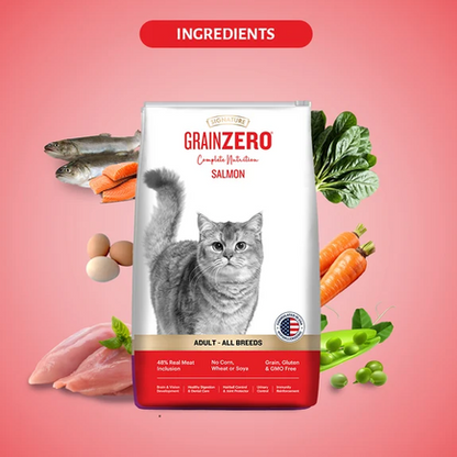 Signature Grain Zero Salmon Adult Cat Dry Food For All Breed