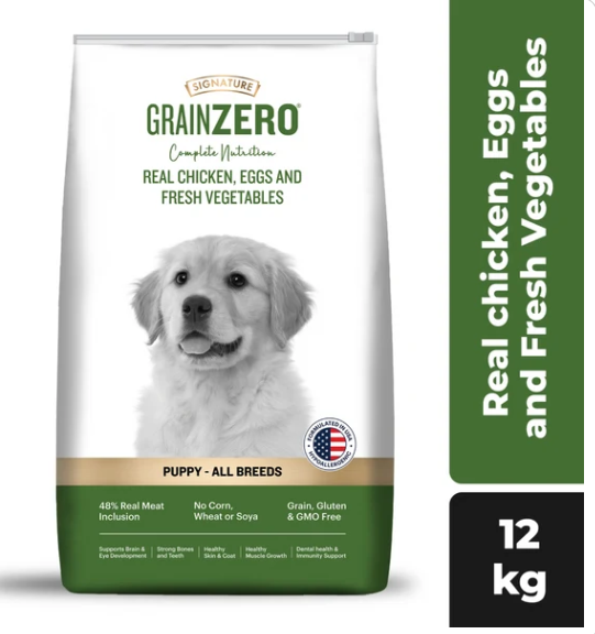 Signature Grain Zero Real Chicken, Egg and Vegetables Puppy Dog Dry Food