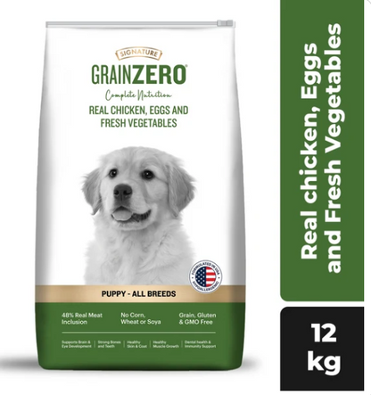 Signature Grain Zero Real Chicken, Egg and Vegetables Puppy Dog Dry Food