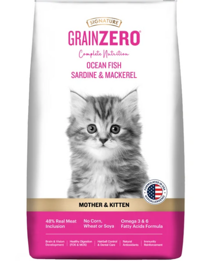 Signature Grain Zero Ocean Fish, Sardine and Mackerel Mother and Kitten Cat Dry Food