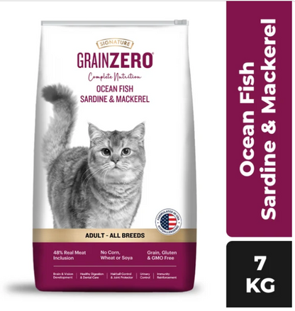 Signature Grain Zero Ocean Fish, Sardine and Mackerel Adult Cat Dry Food