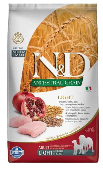 Farmina N&D Ancestral Chicken Light Adult Medium / Maxi Dry Dog Food