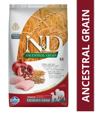 Farmina N&D Ancestral Chicken Senior Adult Medium / Maxi Dry Dog Food